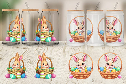 Glass Can Easter Rabbit Sublimation artnoy 