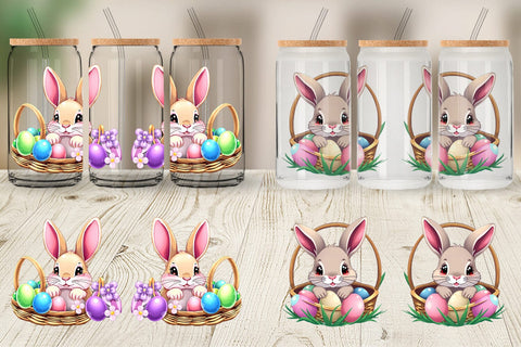 Glass Can Easter Rabbit Sublimation artnoy 