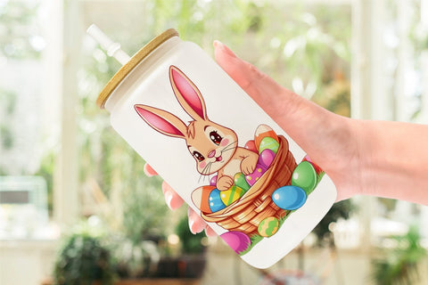 Glass Can Easter Rabbit Sublimation artnoy 