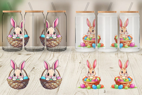 Glass Can Easter Rabbit Sublimation artnoy 