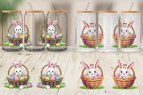 Glass Can Easter Rabbit Sublimation artnoy 