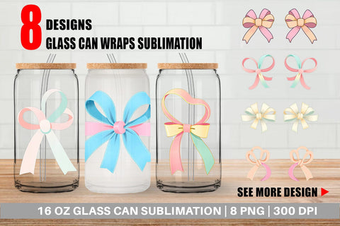 Glass Can Easter Ribbon Sublimation artnoy 