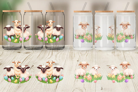 Glass Can Easter Sheep Sublimation artnoy 