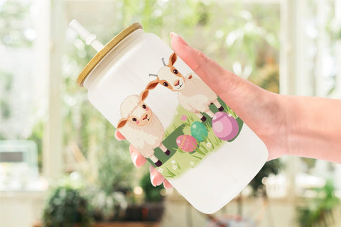 Glass Can Easter Sheep Sublimation artnoy 