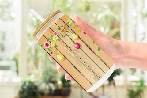 Glass Can Easter Wood Sublimation artnoy 