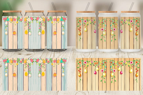 Glass Can Easter Wood Sublimation artnoy 