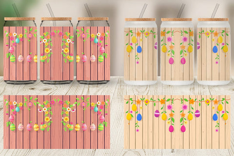 Glass Can Easter Wood Sublimation artnoy 