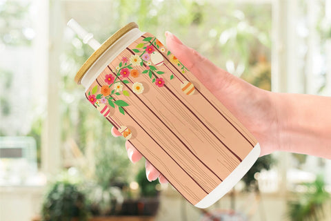 Glass Can Easter Wood Sublimation artnoy 