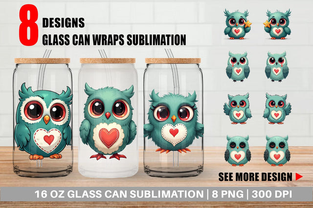 Glass Can Eerie Owl Journey Sublimation artnoy 