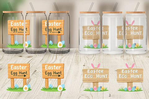 Glass Can Egg Hunt Sign Sublimation artnoy 