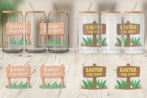 Glass Can Egg Hunt Sign Sublimation artnoy 