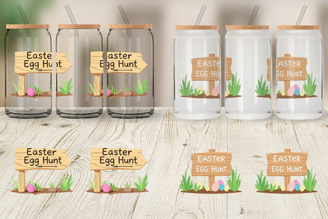 Glass Can Egg Hunt Sign Sublimation artnoy 