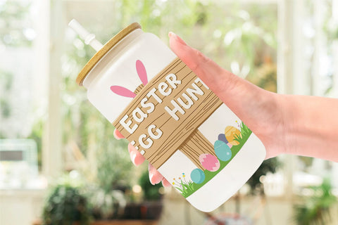 Glass Can Egg Hunt Sign Sublimation artnoy 
