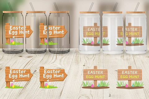Glass Can Egg Hunt Sign Sublimation artnoy 