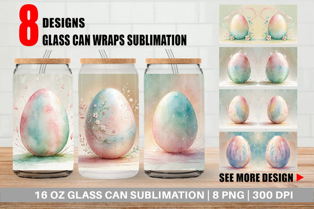 Glass Can Eggs Easter Sublimation artnoy 