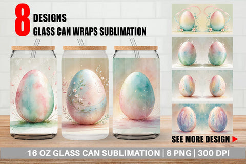 Glass Can Eggs Easter Sublimation artnoy 