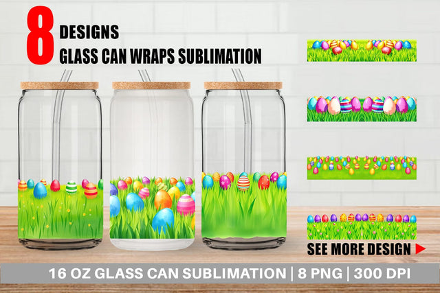 Glass Can Eggs on Grass Sublimation artnoy 