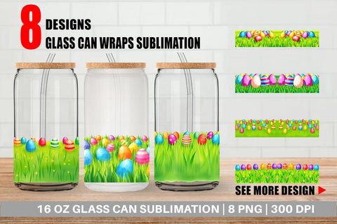 Glass Can Eggs on Grass Sublimation artnoy 