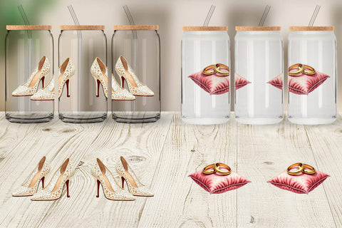 Glass Can Elegant Bridal Accessories and Keepsakes Sublimation artnoy 