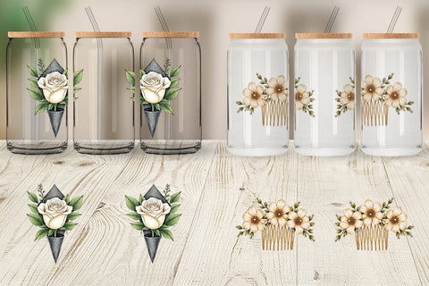 Glass Can Elegant Bridal Accessories and Keepsakes Sublimation artnoy 