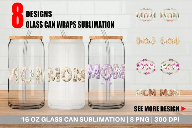 Glass Can Elegant Lemon MOM Mediterranean Sublimation artnoy 