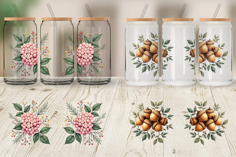Glass Can Enchanted Autumn Forest Sublimation artnoy 