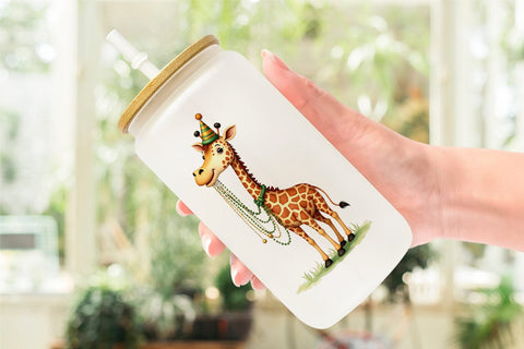 Glass Can Enchanted Forest Masquerade Animal Sublimation artnoy 