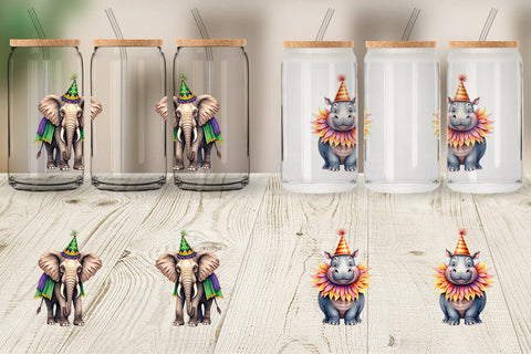 Glass Can Enchanted Forest Masquerade Animal Sublimation artnoy 