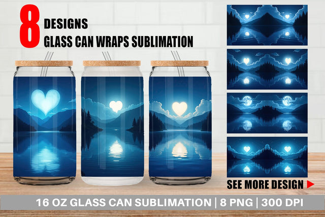 Glass Can Enchanted Lake Sublimation artnoy 