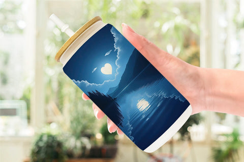 Glass Can Enchanted Lake Sublimation artnoy 