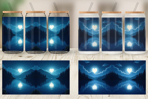 Glass Can Enchanted Lake Sublimation artnoy 