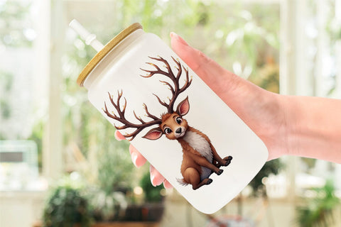 Glass Can Enchanted Winter Forest & Arctic Friends Sublimation artnoy 