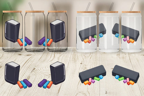 Glass Can Eraser and Chalk Sublimation artnoy 