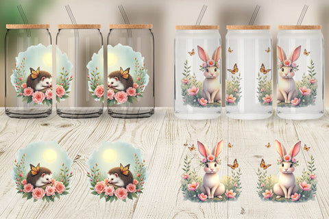 Glass Can Ethereal Forest Creatures Sublimation artnoy 