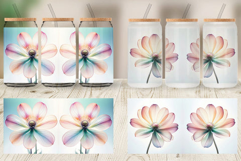 Glass Can Ethereal Pastel Flower Sublimation artnoy 