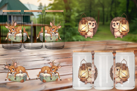 Glass Can Exhausted Hiker Animal Watercolor SVG artnoy 