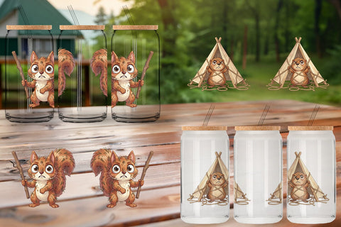 Glass Can Exhausted Hiker Animal Watercolor SVG artnoy 