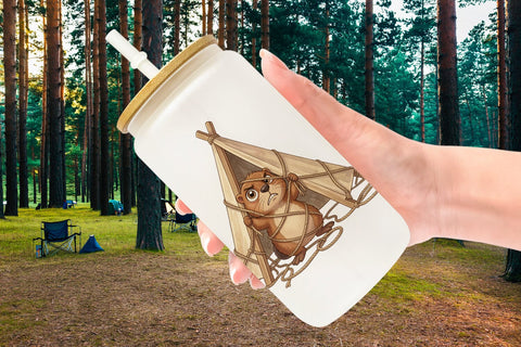 Glass Can Exhausted Hiker Animal Watercolor SVG artnoy 