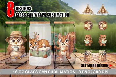 Glass Can Exhausted Hiker Animal Watercolor SVG artnoy 