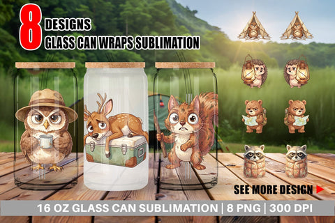 Glass Can Exhausted Hiker Animal Watercolor SVG artnoy 