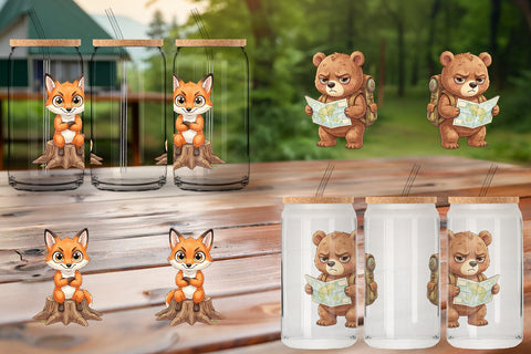 Glass Can Exhausted Hiker Animal Watercolor SVG artnoy 