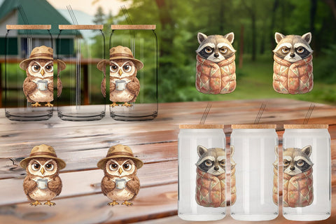 Glass Can Exhausted Hiker Animal Watercolor SVG artnoy 