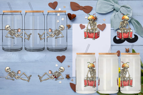 Glass Can Exhausted Lazy Dad Bone Watercolor Sublimation artnoy 