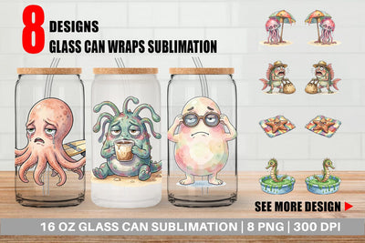 Glass Can Exhausted Mutant Beach Sublimation artnoy 