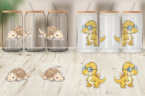 Glass Can Exhausted Office Dinosaur Sublimation artnoy 