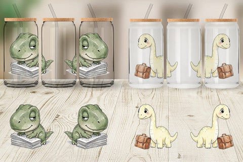 Glass Can Exhausted Office Dinosaur Sublimation artnoy 