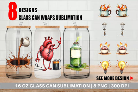 Glass Can Existential Espresso Abstract Tooncore Sublimation artnoy 
