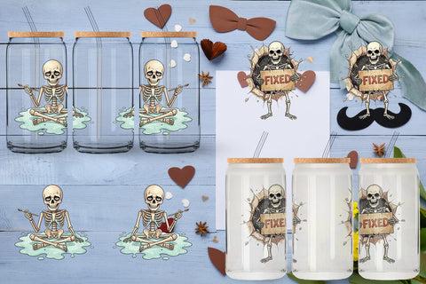 Glass Can Failed DIY Dad Bone Watercolor Sublimation artnoy 