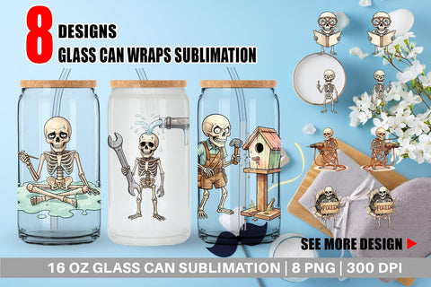 Glass Can Failed DIY Dad Bone Watercolor Sublimation artnoy 