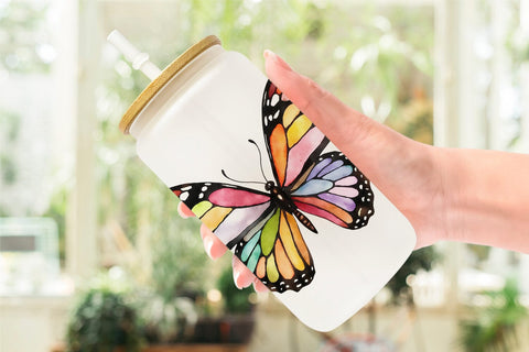 Glass Can Fairy Butterfly Sublimation artnoy 